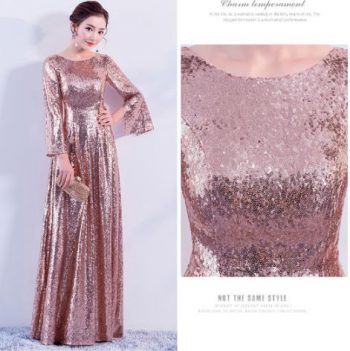 ชุดราตรียาวชุดออกงาน สีrosegold