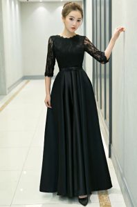 ชุดราตรียาวออกงานกลางคืน ระบายยาว สีดำ